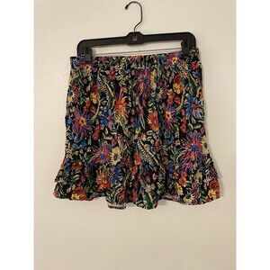 Rose & Rhyme Multi Colored Floral Circle Skirt Size L
